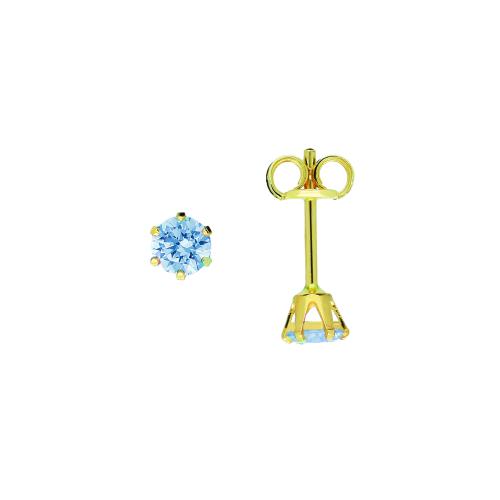 Jackie Oorknoppen, 14krt.goud met topaas 3mm. - 19074