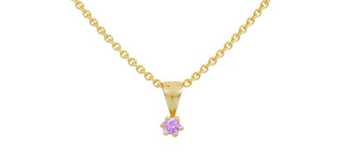 Jackie Hanger, 14krt.goud met amethist 3,4mm.(excl.collier) - 19084