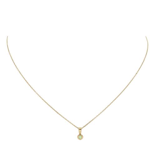 Jackie Hanger, 14krt.goud met peridoot (kastje:4mm.) excl.collier - 19087