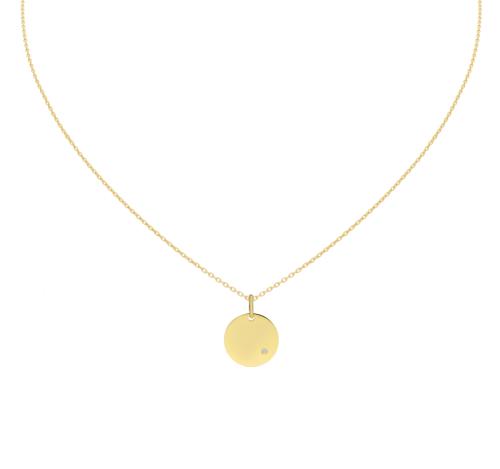 Jackie Hanger, 14krt.goud 12mm. met diamant (excl.collier) - 19090