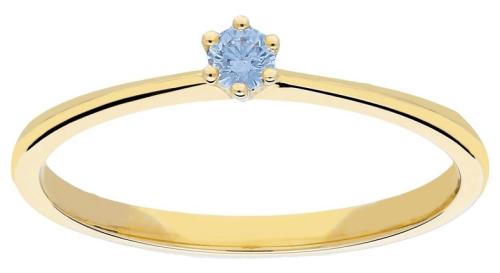 Jackie Ring,14krt.goud met topaas 2,5mm.(maat 56) - 19093