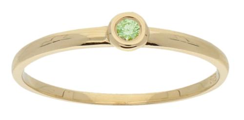 Jackie Ring,14krt.goud met peridoot (kastje:4mm.) maat 54 - 19095