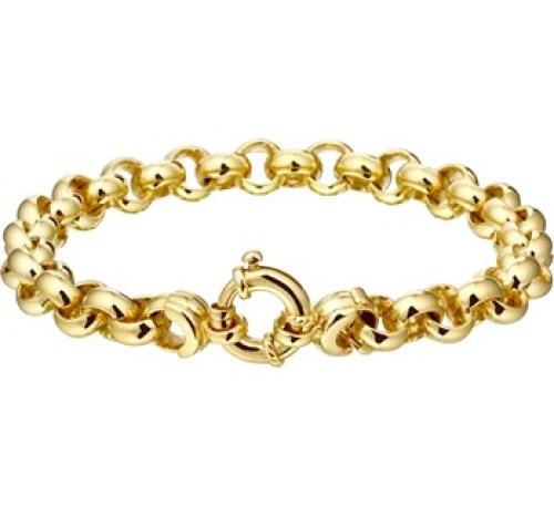 Fjory Armband, 14krt.goud met massief zilveren kern jasseron 6,6mm. (lente:19cm.) - 19142