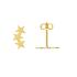 Jackie Oorknoppen, 14krt.goud ster Triple Star (7mm.) - 19147