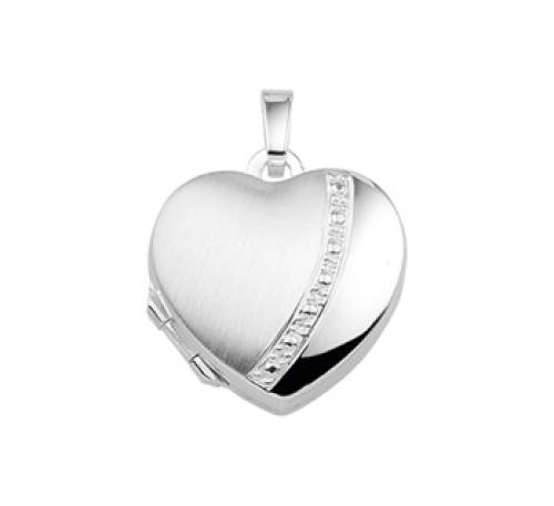 Medaillon, zilver hart  (17,5mm.) - 19160