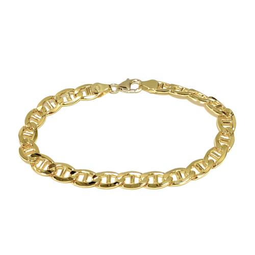 Fjory Armband, 14krt.goud met massief zilveren kern valkenoog 8mm. (lente:21cm.) - 19173
