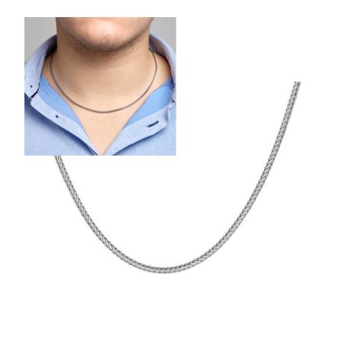 HC Collier. zilver/oxie vossestaart-schakel 2mm. ( lengte: 50cm.) - 19184