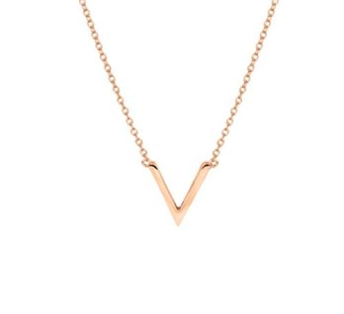 HC Collier, zilver-roséverguld met V-vorm (lengte: 41-45cm.) - 19371