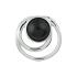 Hanger, zilver gerhodineerd met onyx (13mm.) - 19472