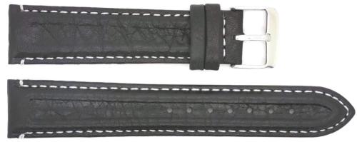 HC Horlogeband, 18mm - D.Bruin - Gevuld - met witte Stiksel - echt Buffelleer - 19590