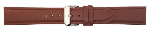 HC Horlogeband, 18mm - L.Bruin - Gevuld - met Stiksel - echt Kalfsleer - 19597