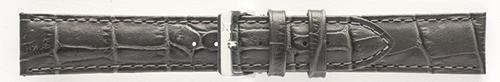 HC Horlogeband, 18mm - Grijs - Gevuld - met Stiksel - Alligator print - 19603