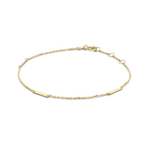 Jackie Armband, 14krt.goud Triple Bar (lengte: 17-19cm.) - 19697