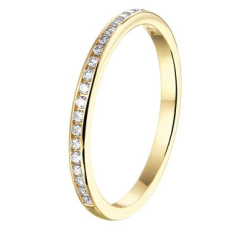 HC Ring, 14krt goud met zirconia (maat 16.5) - 19796