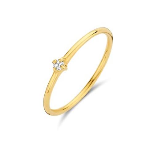 HC Ring, 14krt goud met zirconia (maat 16.5) - 19797