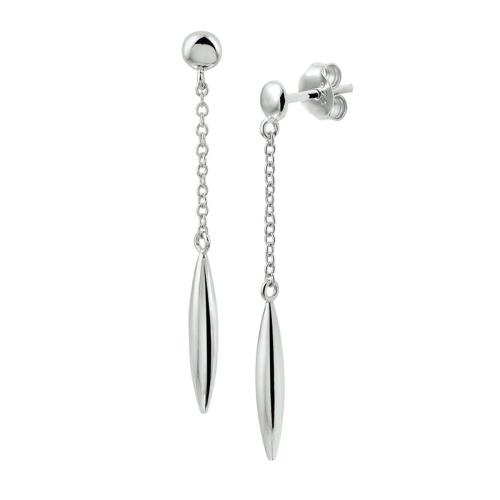 Oorhangers, zilver gerhodineerd met pegel (3,5cm.) - 19890