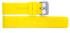 HC Horlogeband, Geel - 18mm. - Flexibele Silicone band met RVS gesp. - 19900