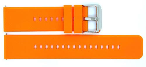 HC Horlogeband, Oranje - 20mm. - Flexibele Silicone band met RVS gesp. - 19904