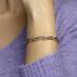 Armband, zilver gerhodineerd ovale schakel (lengte: 19cm.) - 19948