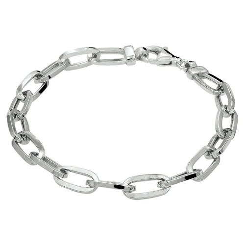 Armband, zilver gerhodineerd ovale schakel (lengte: 19cm.) - 19948