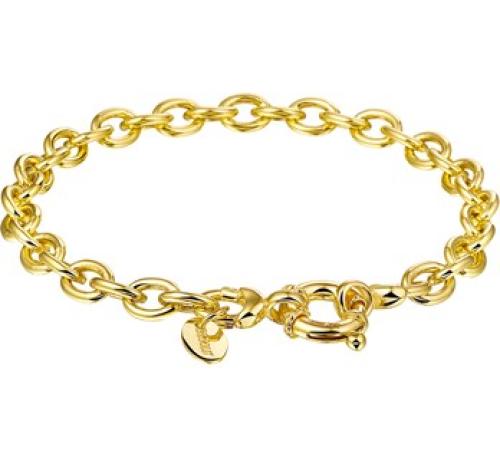 Armband, 14krt.goud met massief zilveren kern schakel 6 mm. (lengte: 18,5cm.) - 19987