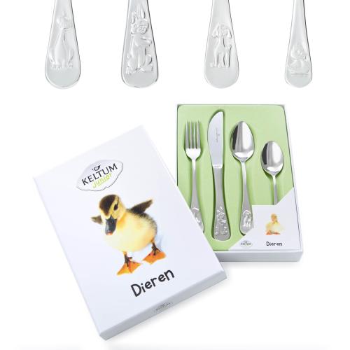 Kinderbestek, Dieren 4dlg staal - Keltum - 20023