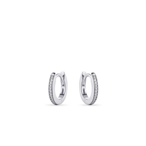 Oorringen, zilver met zirconia (2x12m) - 20092
