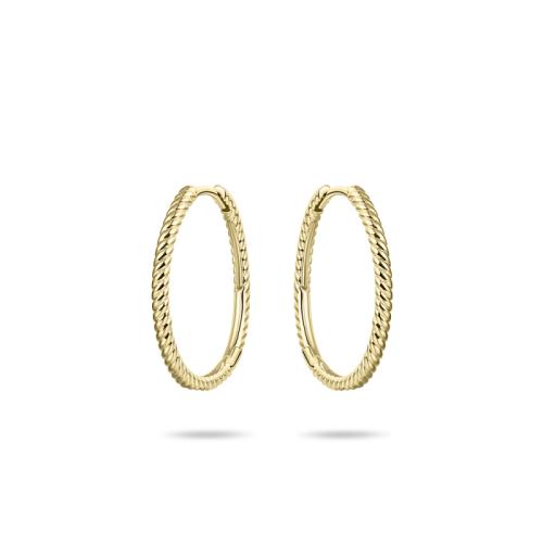Oorringen, 14krt.goud met klapscharnier (20x1,6mm.) - 20127