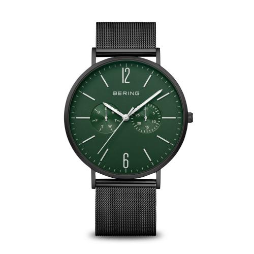 Bering Herenhorloge Quartz, model 14240-128 Groen/Zwart. - 20161