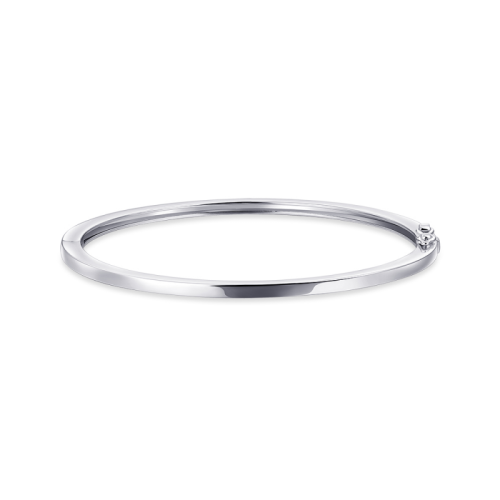 Bangle, 14krt.witgoud met scharnier (breedte: 2,4mm.) D=60mm. - 20183