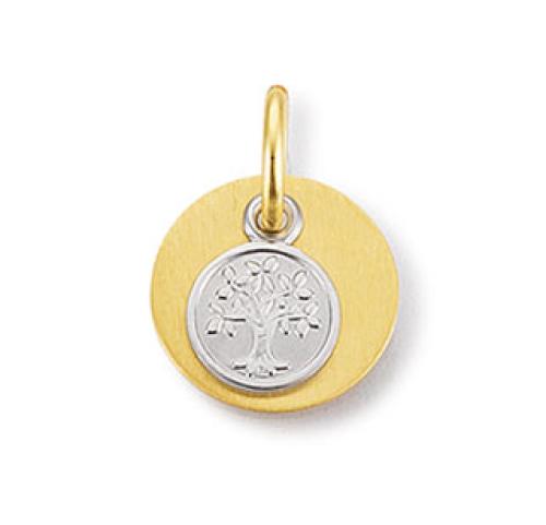 HC Hanger, 14krt.goud graveerplaatje levensboom (10mm.) - 20234