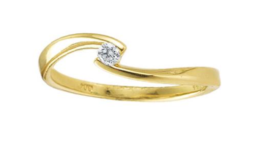 Ring, 14krt.goud met diamant 0,06ct. (maat 54) - 20245