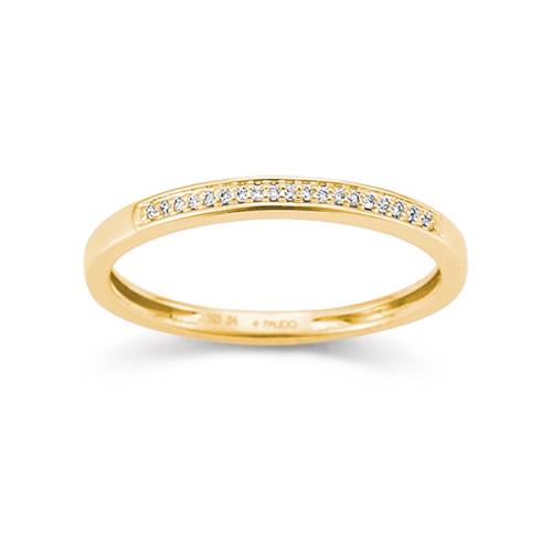 Ring, 14krt.goud met diamant totaal 0,04ct.(maat 52) - 20249