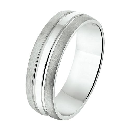 Amorio Ring, zilver gerhodineerd breedte 6.5mm.  (maat 20,5)  GLADDE RING - 20274