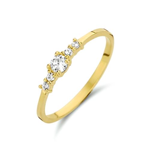 Ring, 14krt.goud met zirconia (maat 18,5) - 20284