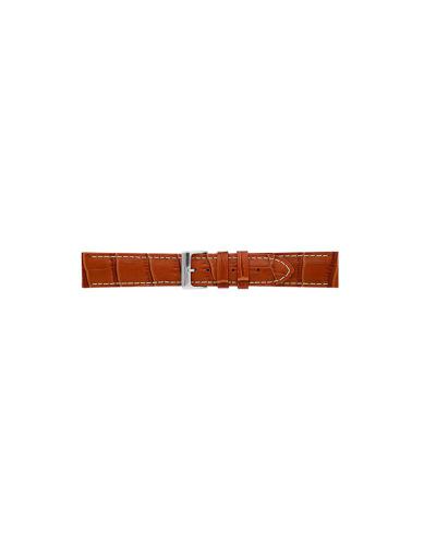 Alligator print calf leather strap, mat. With strong case and buckle connection, stitched loop and stainless steel buckle. This strap has soft leather lining and is super flexible. White stitching - 20304