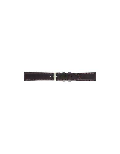 Genuine leather flat strap with stitch to ensure durability. The stainless steel buckle is strong and durable. This strap fits traditional, dressed watches and is available in many sizes - 20305