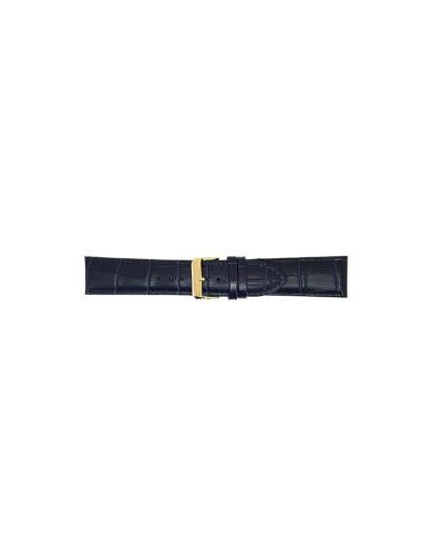 Alligator print calf leather watch strap, mat. With strong case and buckle connection, stitchinged loop and stainless steel buckle. This watch strap has soft leather lining and is super flexible - 20308