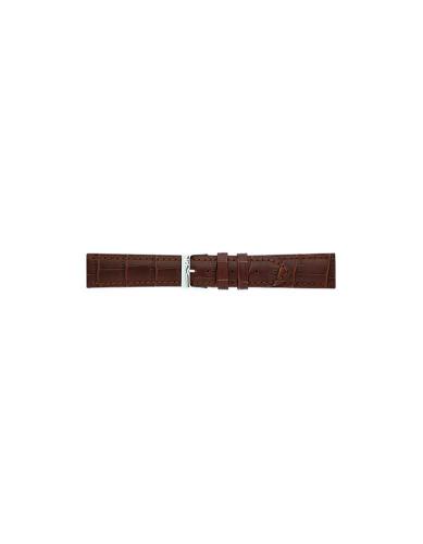 EXTRA LONG alligator print calf leather watch strap, mat. With strong case and buckle connection, stitchinged loop and stainless steel buckle. This watch strap has soft leather lining and is super flexible. - 20332