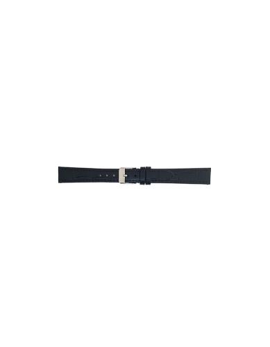 Horlogeband 22mm, alligator print. Zwart - 20340