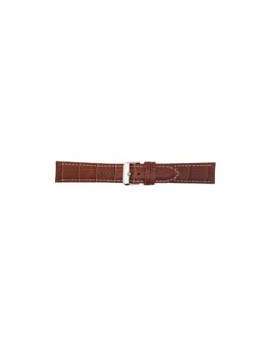 Alligator print calf leather strap, mat. With strong case and buckle connection, stitched loop and stainless steel buckle. This strap has soft leather lining and is super flexible. White stitching - 20348