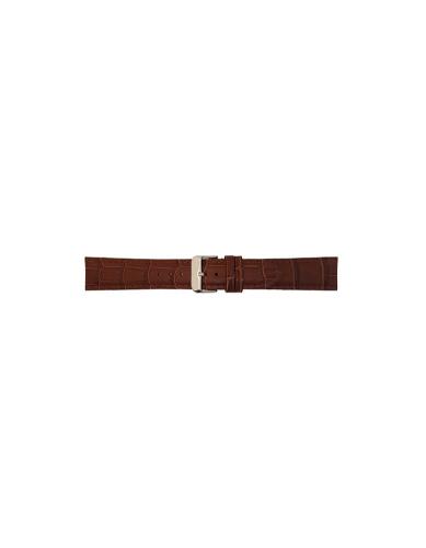 Alligator print calf leather watch strap, mat. With strong case and buckle connection, stitchinged loop and stainless steel buckle. This watch strap has soft leather lining and is super flexible - 20350