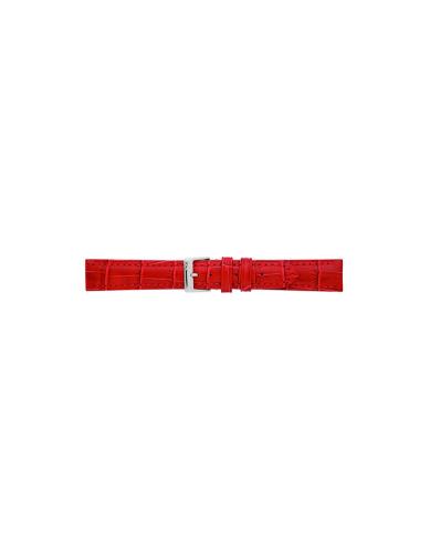 Horlogeband 22mm Krokodillenprint in de kleur Rood - 20351