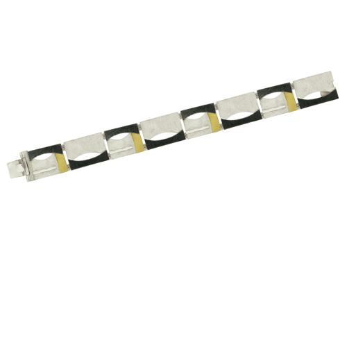 AUDAR Armband, model 1833 zilver met 18 krt goud (lengte 18cm) - 20382