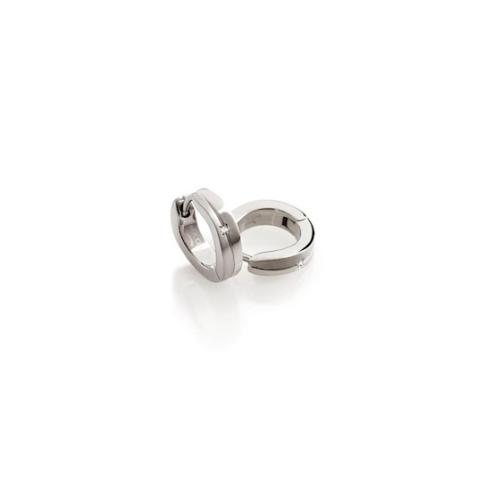 Boccia Oorringen, model 0563-03 Titanium met diamant 0,01ct. (12x4mm.) - 20389
