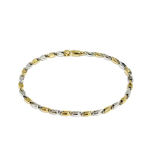Armband, 14krt.bicolour goud (lengte: 19cm.) - 20516