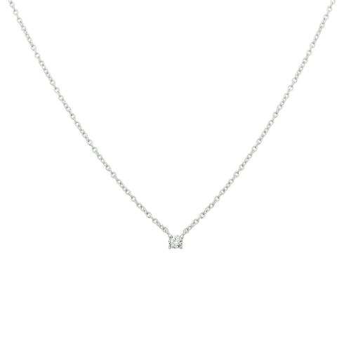 Collier, zilver met zirconia (lengte: 41-45cm.) - 20588