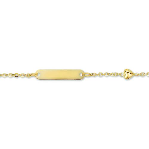 Graveerarmband, 14krt. goud met hartje (verstelbaar: 9-11cm.baby) - 20619