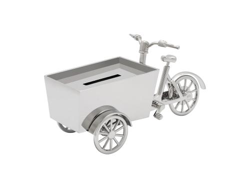 Spaarpot, Bakfiets - Zilverstad - 20639