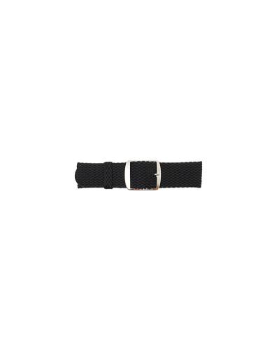 horlogeband 22mm Nylon Zwart (Perlon) - 20726